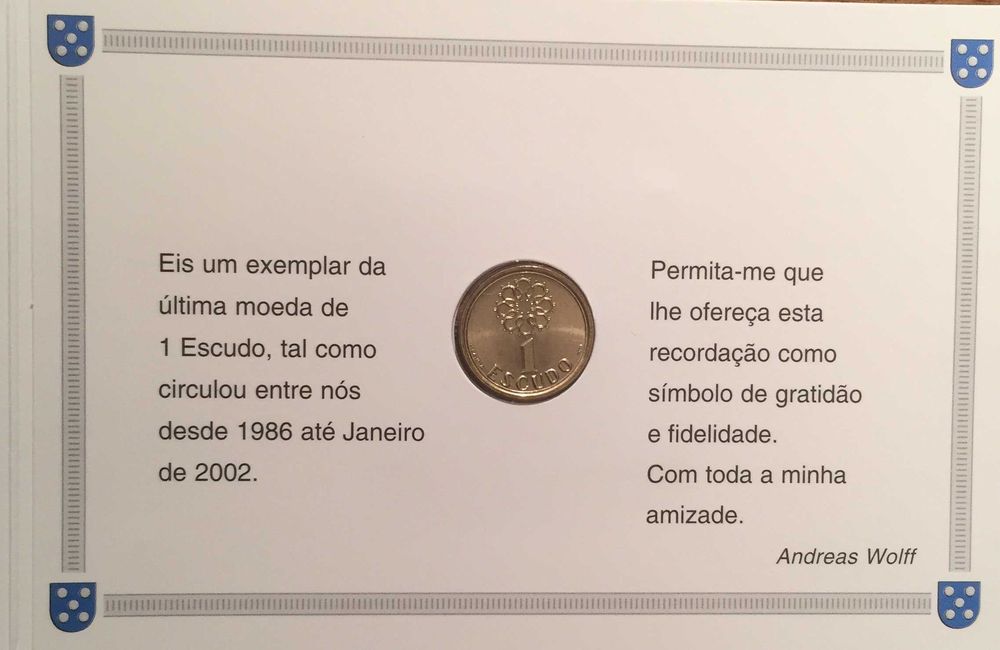 Livrete com a última moeda de 1$00 - Colecções Philae - 200064741097041923124