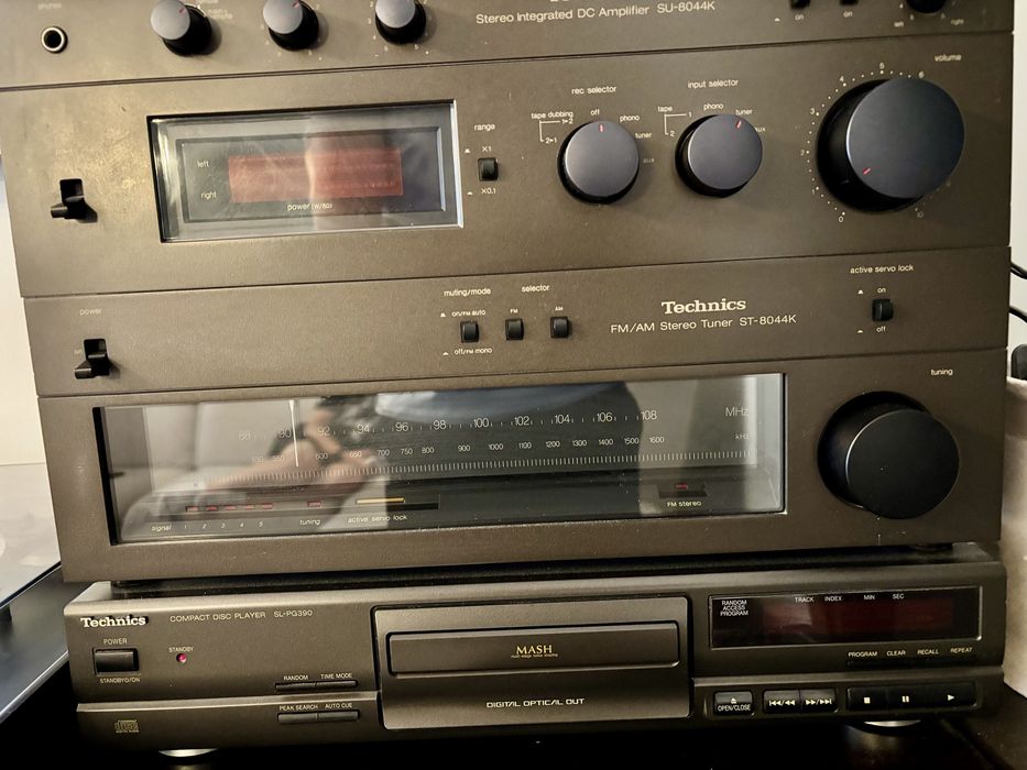 Wieża,Zestaw Vintage,Technics – Wzmacniacz, Tuner, Deck x2, CD