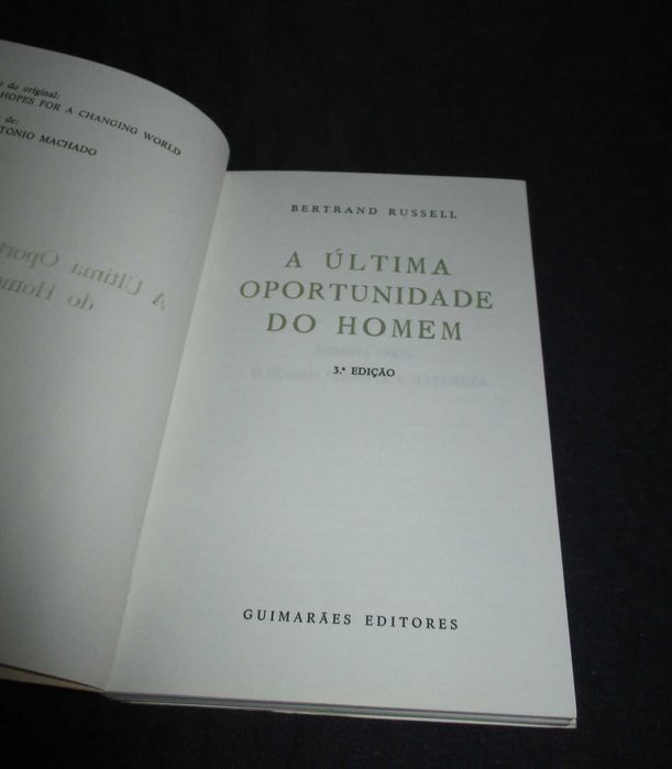 Livro A Última Oportunidade do Homem Bertrand Russell