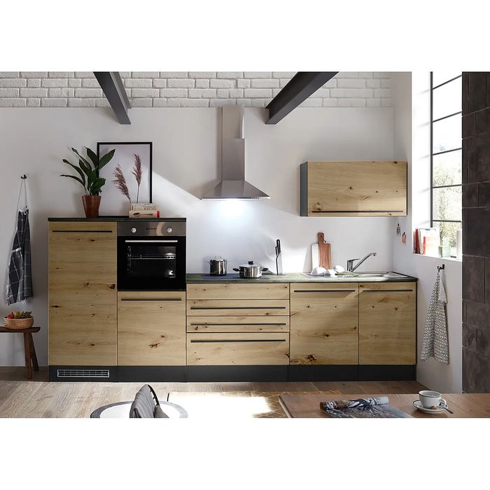 Nowoczesna kuchnia w stylu loft / industrial + czarne akcenty