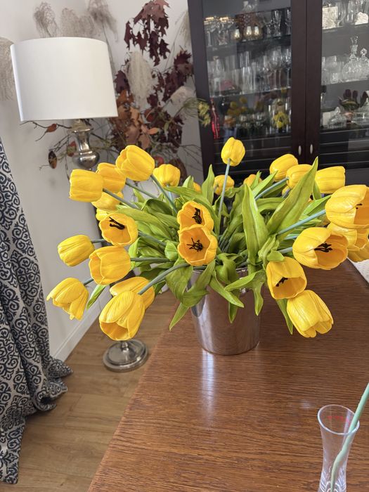 Tulipany silikonowe jak żywe  żółte