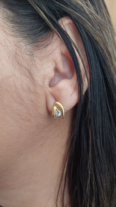 Conjunto luxo folheado a ouro 18 k com zirconia, semijoia de qualidade