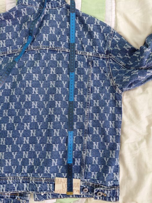 Стильна джинсова куртка NY Yankees oversize унісекс