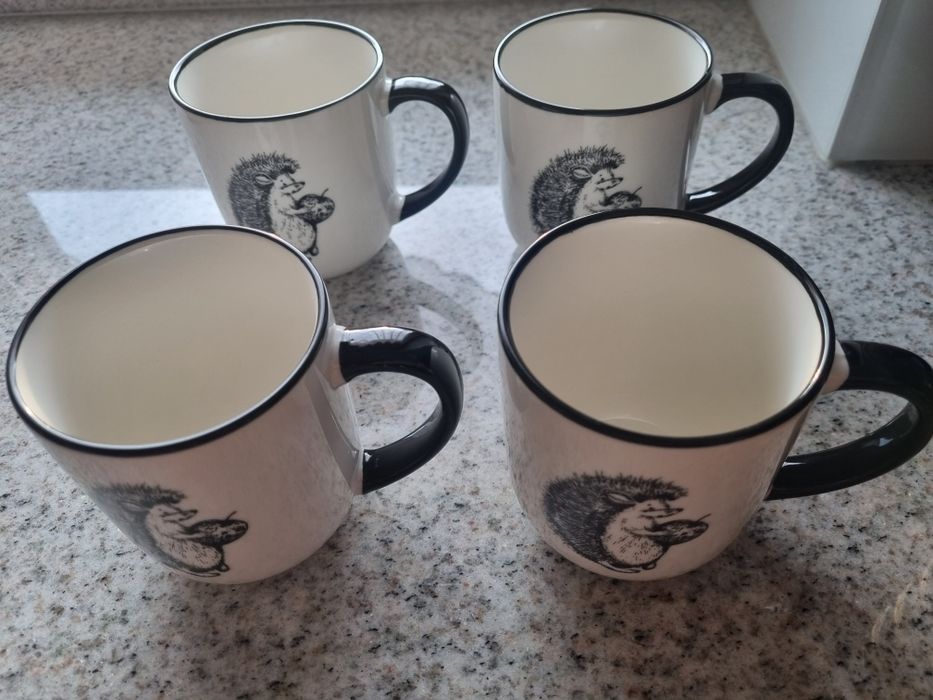 4x kubek ceramiczny jeż jeżyk jesień zwierzęta