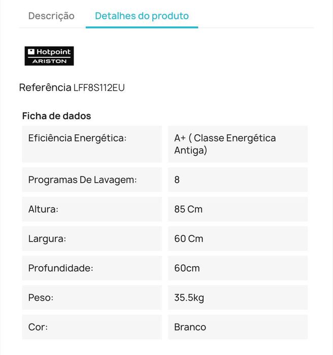 Máquina de Lavar Loiça Hotpoint LFF 8S112