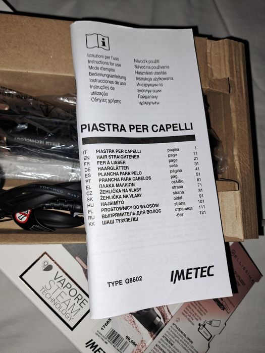 Prancha de alisamento de cabelo a vapor