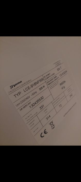 Pólka druciana na butelki do chłodziarki Mastercook LCE-918NFXW