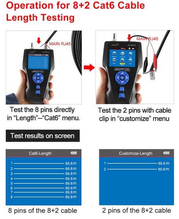 NOYAFA NF-8601S  тестер  мережевого кабелю RJ45 CAT6 Lan трекер PoE