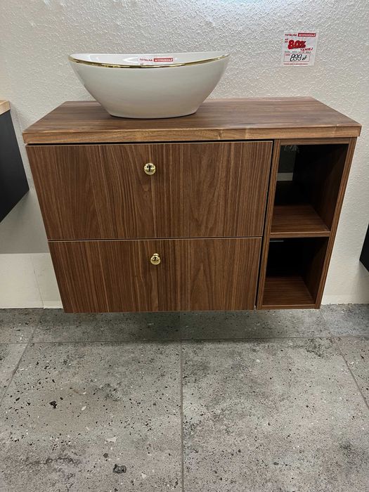 Elita zestaw Kwadro Plus orzech 80, szafka 60 cm, moduł 20 cm, blat 80