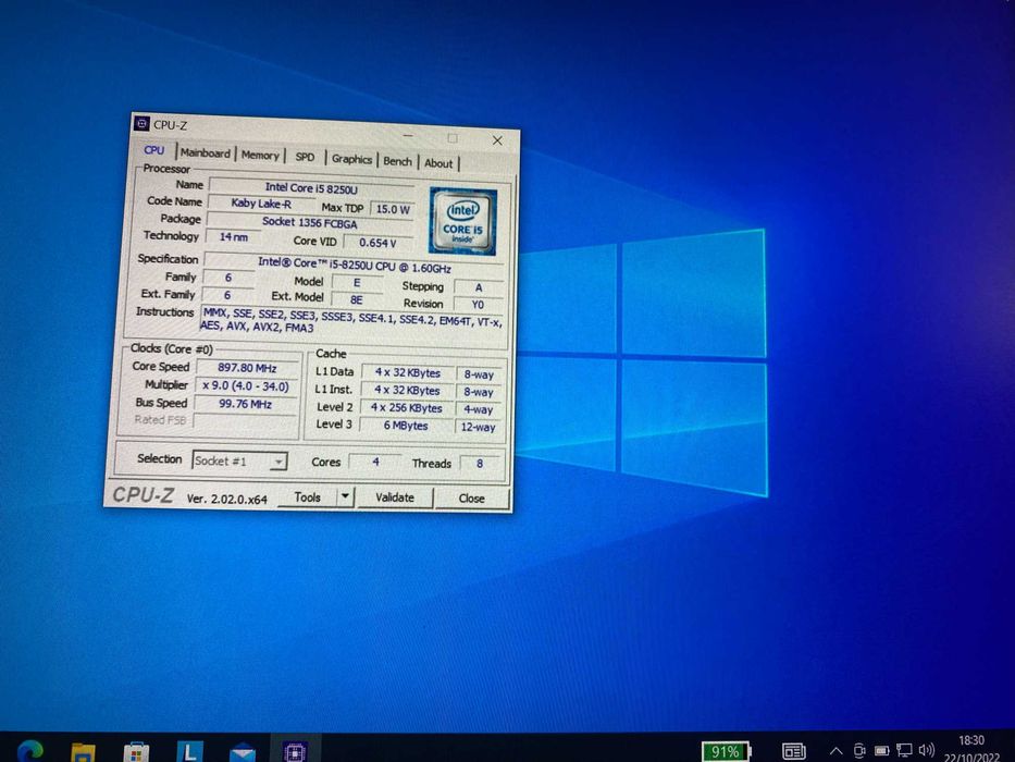 Portátil Lenovo X280; Core i5; 256GB MVME; 8GB Ram
