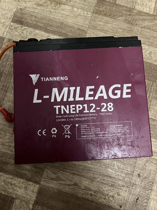 Акумулятор для електроскутера TIANNENG (Свинцево-кислотна батарея 12v 28Ah) AGM