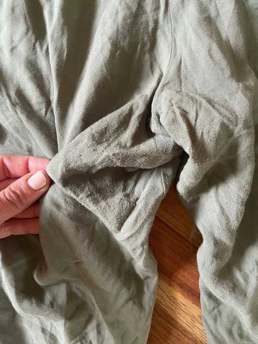 Xxl 48 50 h&m spodnie material khaki cienkie lekkie material +size
