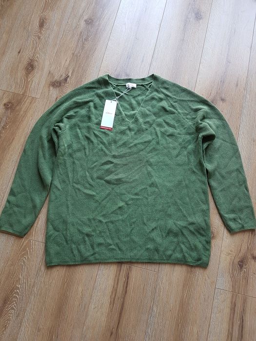 48 4XL s.Oliver red label sweter damski z dzianiny comfort zielony