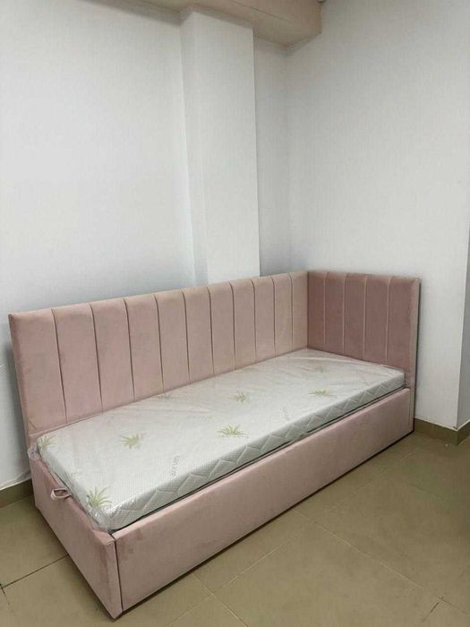 Ліжко з підйомним механізмом М'яке кутове ліжко (Кароліна\Еверест)