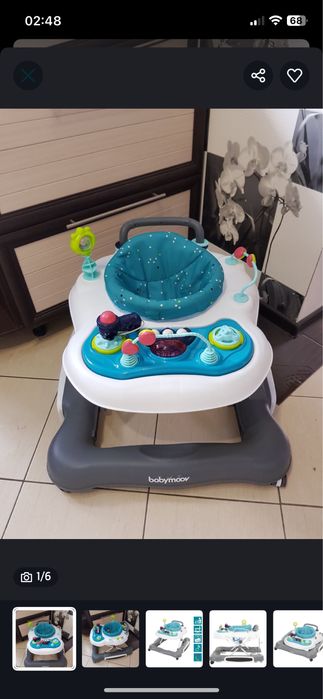 Дитячі Ходунки Babymoov 5в1 (гойдалка+толкач+іграшки) Стан як нові!