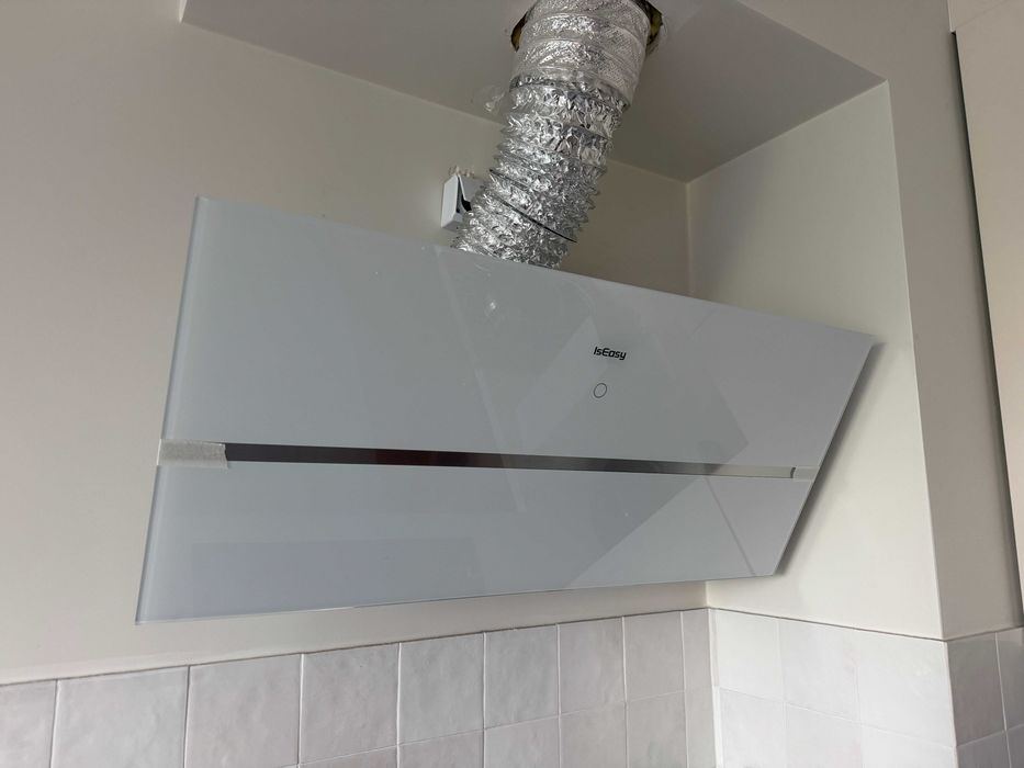 Okap 90 cm białe szkło ISEASY - GWARANCJA! Jak nowy!
