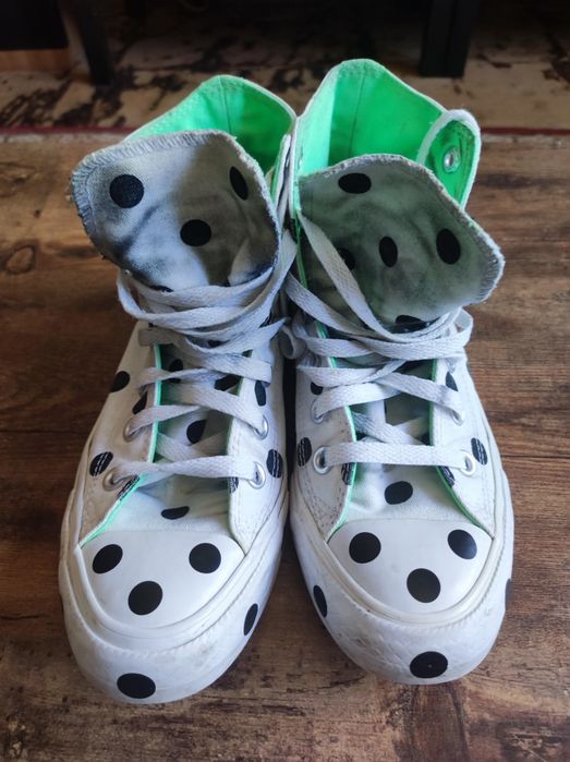 Converse, trampki r.37,5-38,biało-czarne kropki