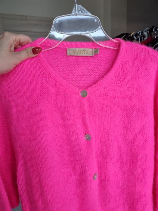 Różowy kardigan baby alpaka Marta Italy