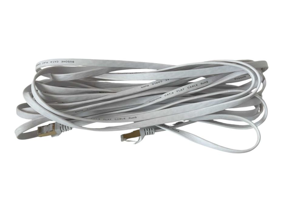 Kabel biały płaski internetowy RJ45 cat8 284 8metry