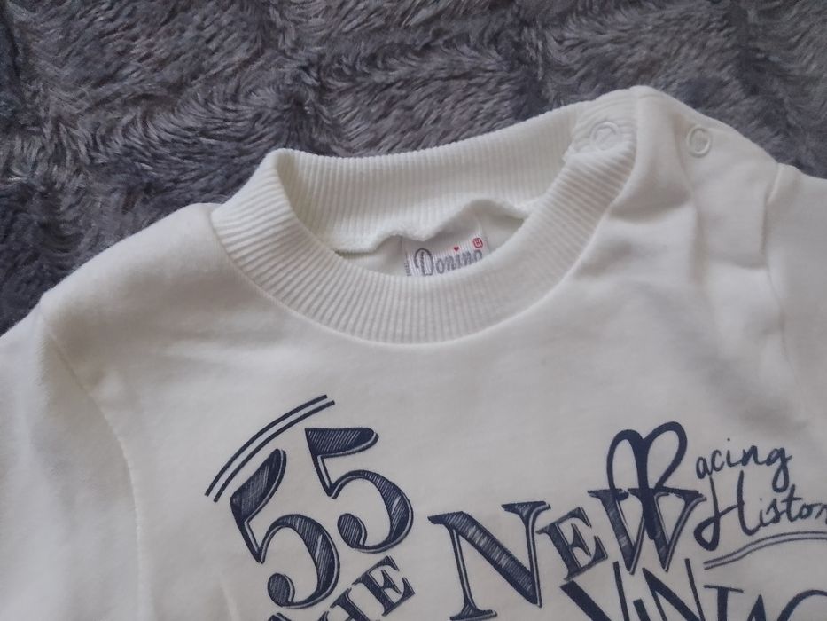 Bawełniana bluza bluzka z nadrukiem motor r. 80 (12miesiecy)