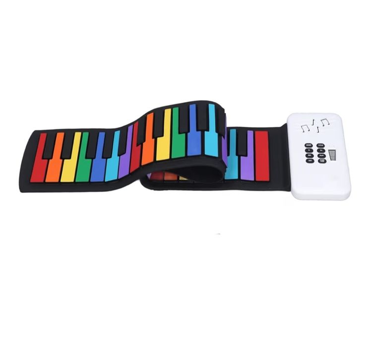 Roll Up Piano z 49 Klawiszami Zagęszczony Silikon Wodoodporny 500 MAh