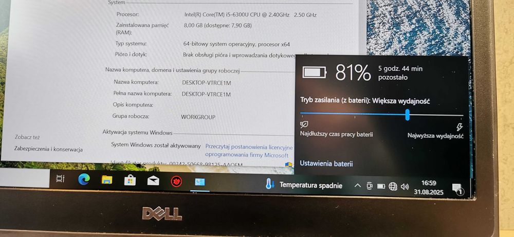 Dell Latitude E7470 Intel i5-6300u\14" FHD\8GB\256GB SSD\W10 Pro #09