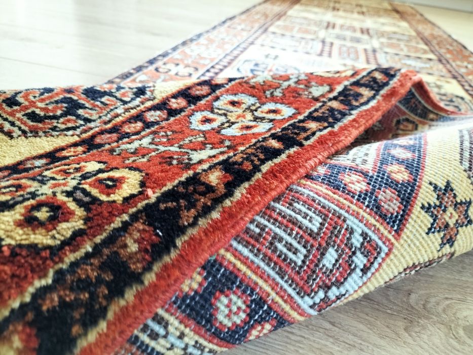 Niespotykany wełniany ręcznie tkany chodnik Bochara 70x310cm