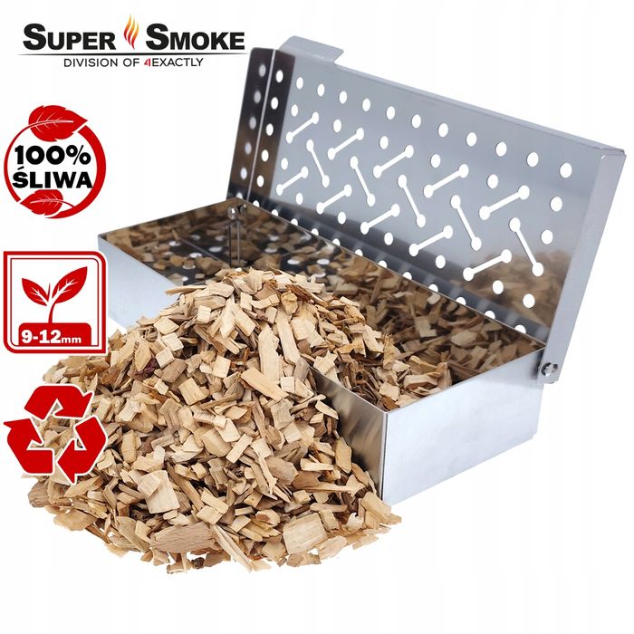 Zrębki Wędzarnicze Super Smoke ŚLIWA KL-10 (9-12mm) Large 8 Litrów