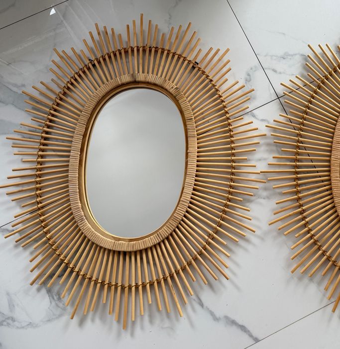 LustraXXL, 90/80 cm , boho, bali , rattan, drewno,  okrągłe