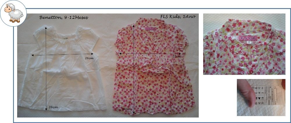 0-12Meses Menina Primavera/Verão - camisas, t-shirts e blusas