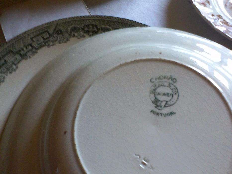 Conj. Pratos Antigos Sacavém Chorão verde