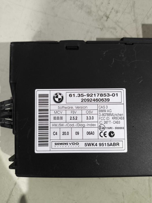Modulo CAS3 EWS  BMW E81/E87/E92/E60/E61  MINI R56  921.7853