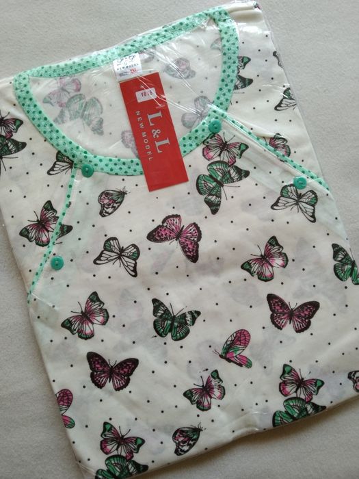 XXL 2XL Koszula ciążowa nocna piżama do karmienia odpinana rozpinana