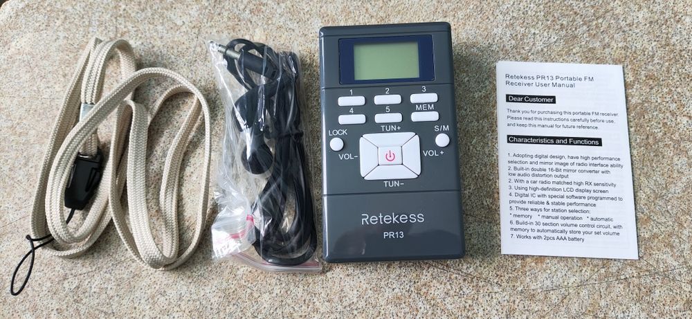 FM Радио Retekess PR13 . 60-108Mhz. наушники