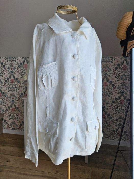 Letnia Lniana marynarka żakiet damski  18 XXL Per Una linen