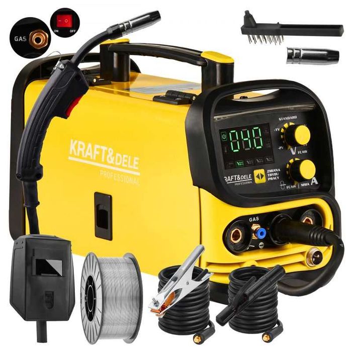 Spawarka Migomat Bezgazowy Flux Mig MMA TIG 220A Euro Kraft Drut FV **