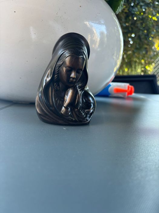 Metalowa figura Matka Boska Maryja retro prl