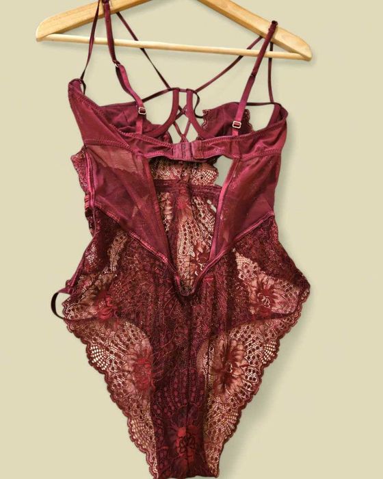 Бордовый кружевной боди Secret Possessions 75D (S/M)