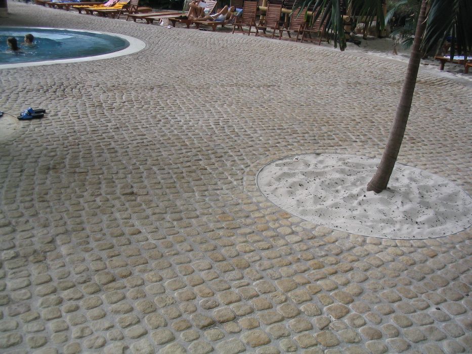 Kostka kamienna piaskowo-żółta 8×11 cm - otaczana, naturalna, 5,5 m²/t