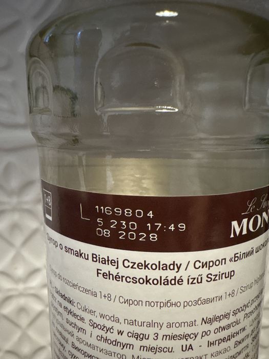 Syrop monin Biala czekolada 0.7l