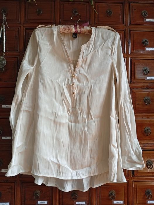 Elegancka bluzka z długim rękawem, H&M ecru