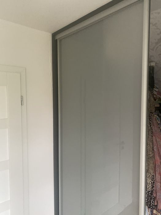Drzwi szkalne przesuwne szkło hartowane mleczne 2szt 2,45x97 cm