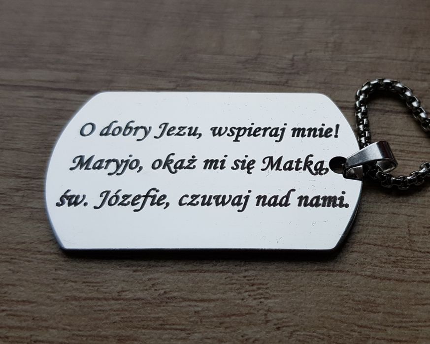 Łańcuszek - naszyjnik - prezent - nieśmiertelnik ze stali nierdzewnej