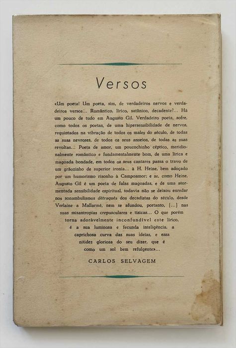 1956, Augusto Gil, VERSOS.