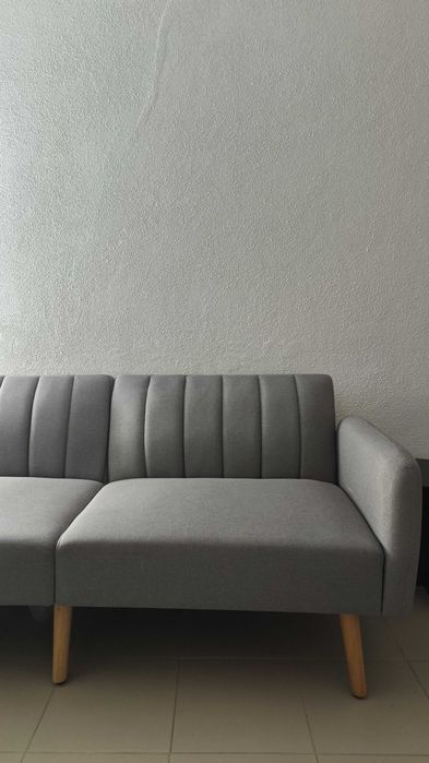 Sofá-Cama 2 Lugares HOMCOM Cinzento (Como Novo)