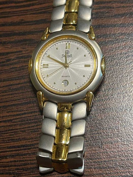 Чоловічий позолочений годинник Swistar