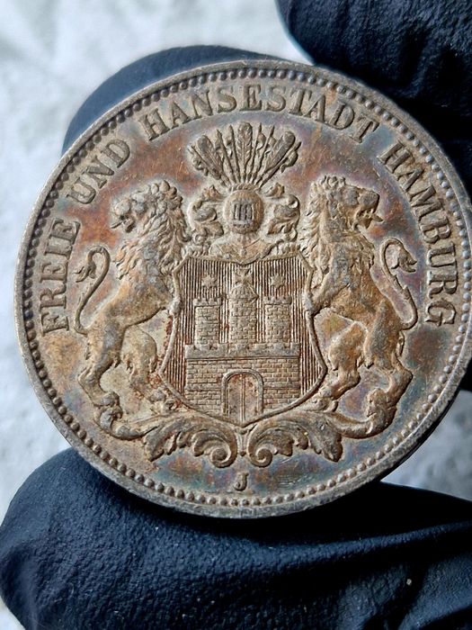 Moneta 3 Marki 1910 Hamburg