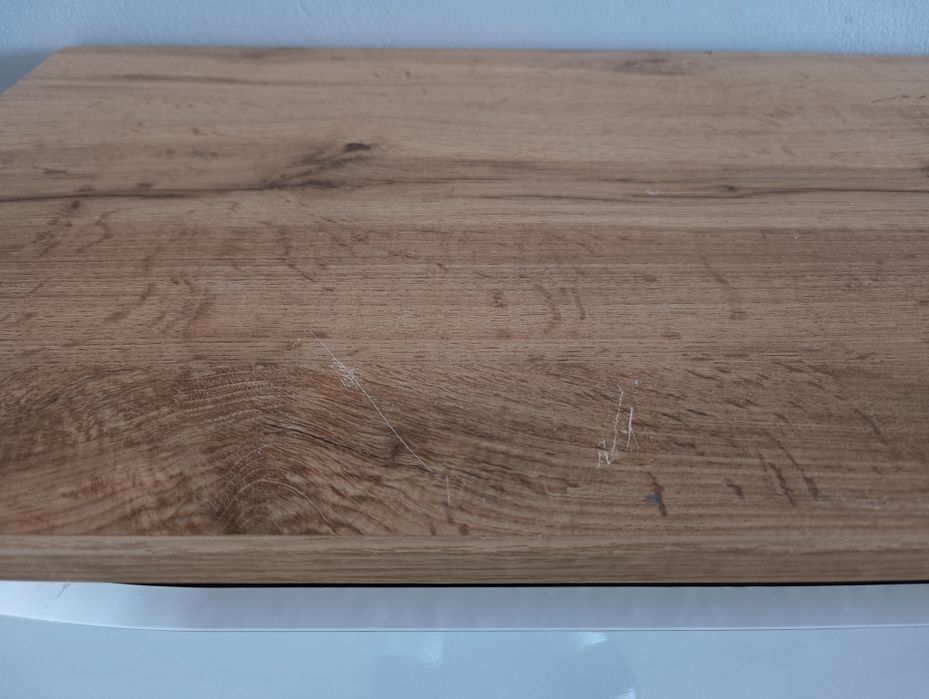 Komoda Nuis 90 cm z 3 szufladami dąb wotan/biały połysk