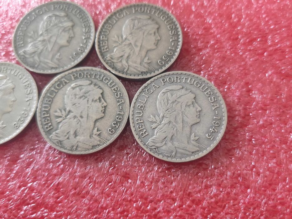 5 moedas de 1 Escudo 1928 | 1939 | 1945 | 1951 | 1959