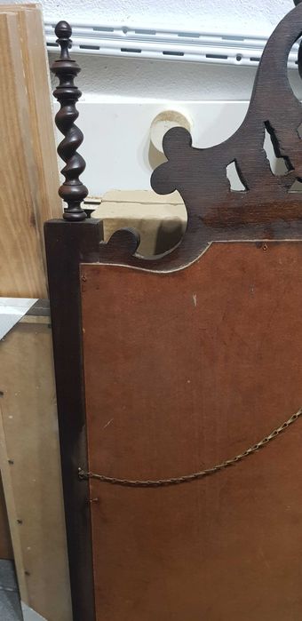 Espelho antigo moldura madeira talhada